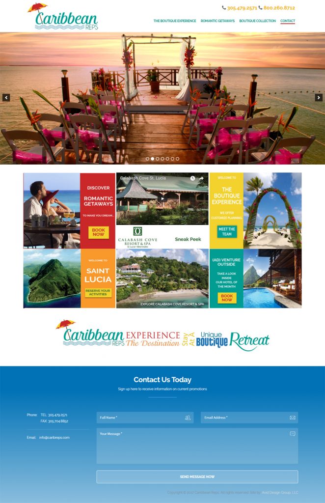 Caribbean Reps, Avid Design Group, affordable website design, st. augustine website design, website designers st. augustine, print design, graphic design, marketing st. augustine