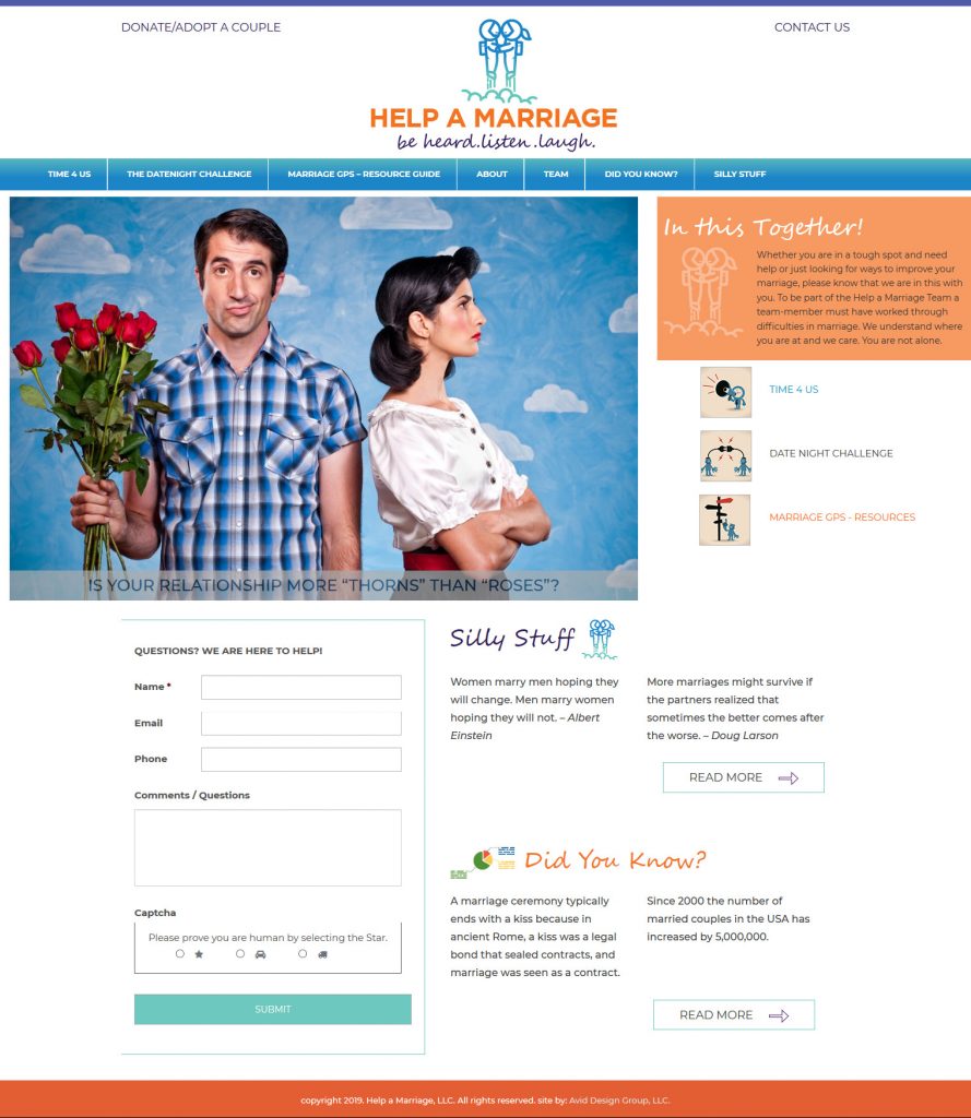 Help a Marriage, Avid Design Group, St. Augustine Website Design, professional website design, website design st. augustine, graphic Design St. Augustine